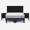 Cama Europea Rosen Base Dividida King Pratta + Respaldo + 2 Veladores Issey