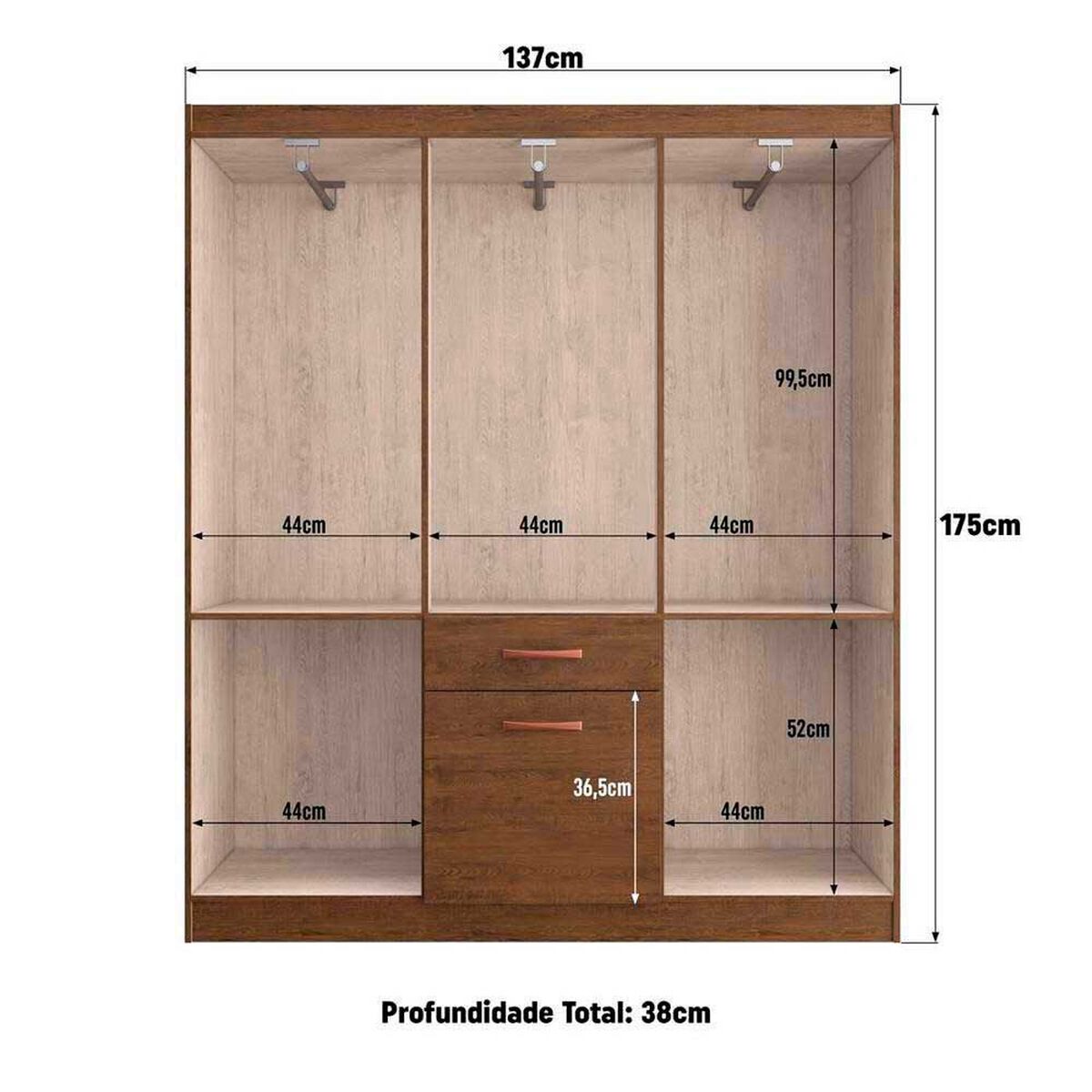 Cl&oacute;set Altavision 5806 6 Puertas 1 Cajones Amarula