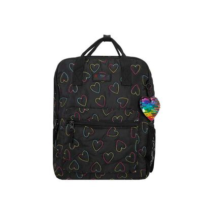 Mochila Notebook Xtrem Leia 5XT Corazones Negro 15"