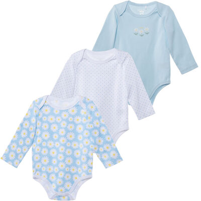 Imagen 1 del producto Pack 3 Pilucho Manga Larga de Algodón Chess Baby Celeste, Coral, Rosa