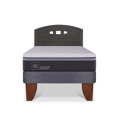 Cama Europea CIC 1,5 Plazas Ortopedic Advance + Respaldo Gales