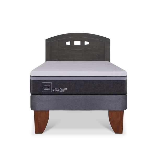 Cama Europea CIC 1,5 Plazas Ortopedic Advance + Respaldo Gales