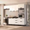 Kit Cocina Modular delta Vekkahome 8 Puertas 4 Cajones Blanca