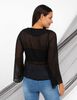 Blusa Transparente Manga Campana Mujer Zibel