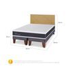 Cama Europea CIC Base Dividida 2 Plazas Ortopedic + Respaldo Villarrica Mostaza