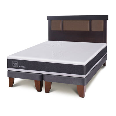 Imagen 2 del producto Cama Europea CIC Base Dividida 2 Plazas New Ortopedic + Respaldo Dublin Chocolate