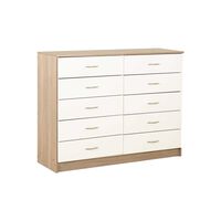 Cómoda Stanford 10 Cajones Bicolor