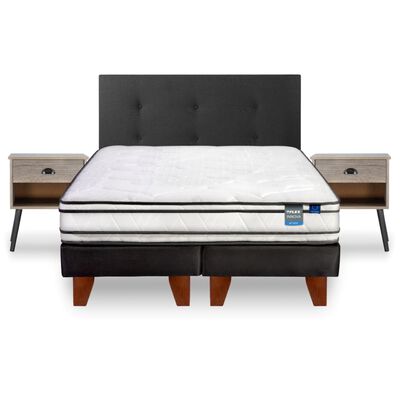 Imagen 2 del producto Cama Europea Flex 2 Plazas Innova + Respaldo + 2 Veladores