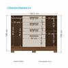 C&oacute;moda Altavision Pinhais 4 Cajones 2 Puertas Caf&eacute; Blanco