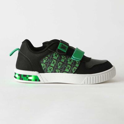 Zapatilla Con Luces Creepers Ni&ntilde;o Minecraft