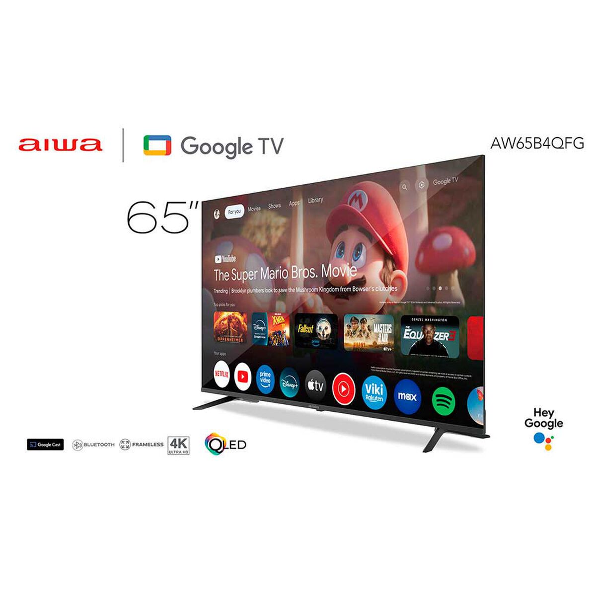Smart TV  AIWA QLED 65" AW65B4QFG Android 14 Negro
