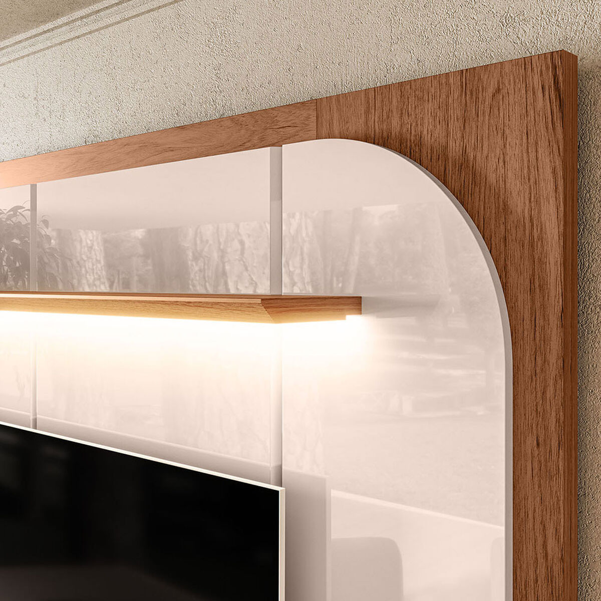 Panel TV Vekkahome Onare Hasta 70" con Luz Beige Caf&eacute;