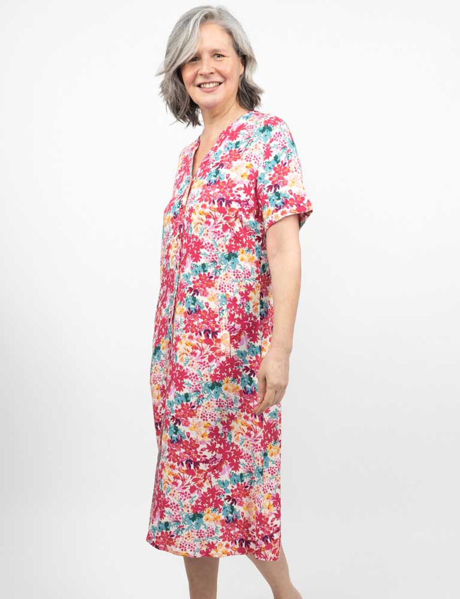 Vestido Midi Manga Corta Mujer Portman Club