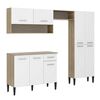 Combo Mueble de Cocina Roca Arizona 1 Cajón 9 Puertas Blanco + Cocina a Gas Midea MCG-4QSG20NS 4 Quemadores