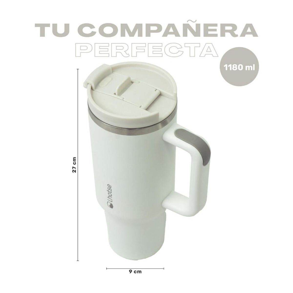 Vaso T&eacute;rmico Tumbler Lhotse Acero Inoxidable con Tapa 1180ml Crema