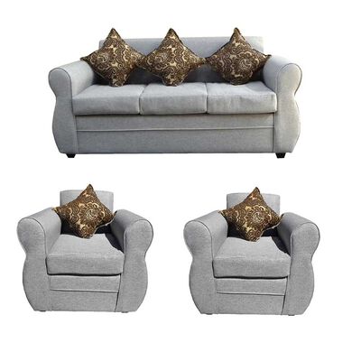 Juego de Living Almore Francia Sofá 3 Cuerpos + Dos Sillones 1 Cuerpo Gris