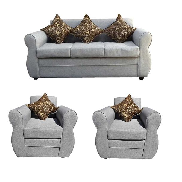 Juego de Living Almore Francia Sofá 3 Cuerpos + Dos Sillones 1 Cuerpo Gris