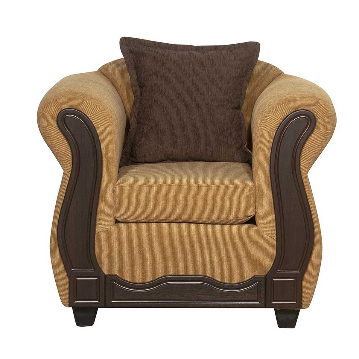 Juego de Living Black Factory Barcelona Sofá 3 Cuerpos + Dos Sillones 1 Cuerpo Oro