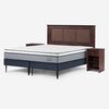 Cama Europea Rosen Base Dividida 2 Plazas Indie + Respaldo + 2 Veladores Rachel