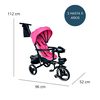Triciclo Coche Cuna con Bluetooth 360 One Click RS-4090 Fucsia