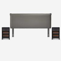 Respaldo + 2 Veladores Rosen King Maurice Gris