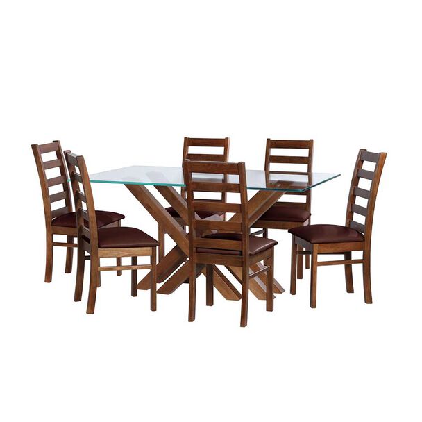 Juego de Comedor Latam Home Merida 6 Sillas Chocolate