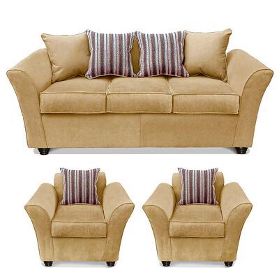 Imagen 1 del producto Juego de Living Elegant Detail Minesota Sofá 3 Cuerpos + Dos Sillones 1 Cuerpo Beige