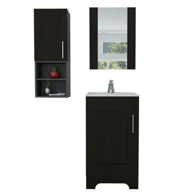 Imagen 2 del producto Combo Botiquín + Mueble Lavamanos + Mueble Optimizador TuHome My Bath Miel Wengue