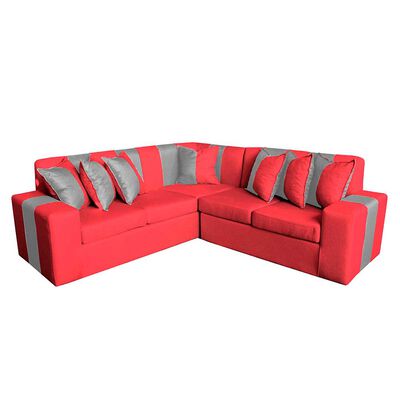 Sof&aacute; Secccional Muebles MYM Victor 4 Cuerpos Burdeo Gris