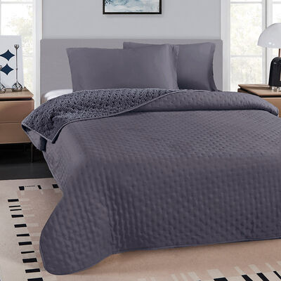 Quilt Illusions Sherpa Roma King Liso Gris