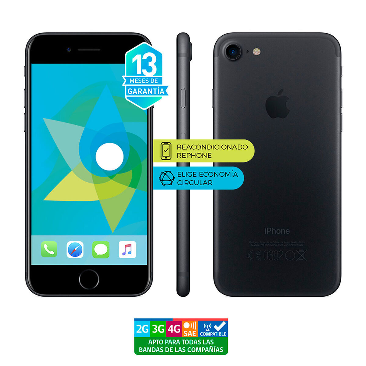 Celular Apple Iphone 7 32GB 4.7" Reacondicionado Negro Liberado