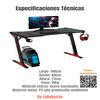 Escritorio Gamer LuBabycas Champion 60x140 cm Negro