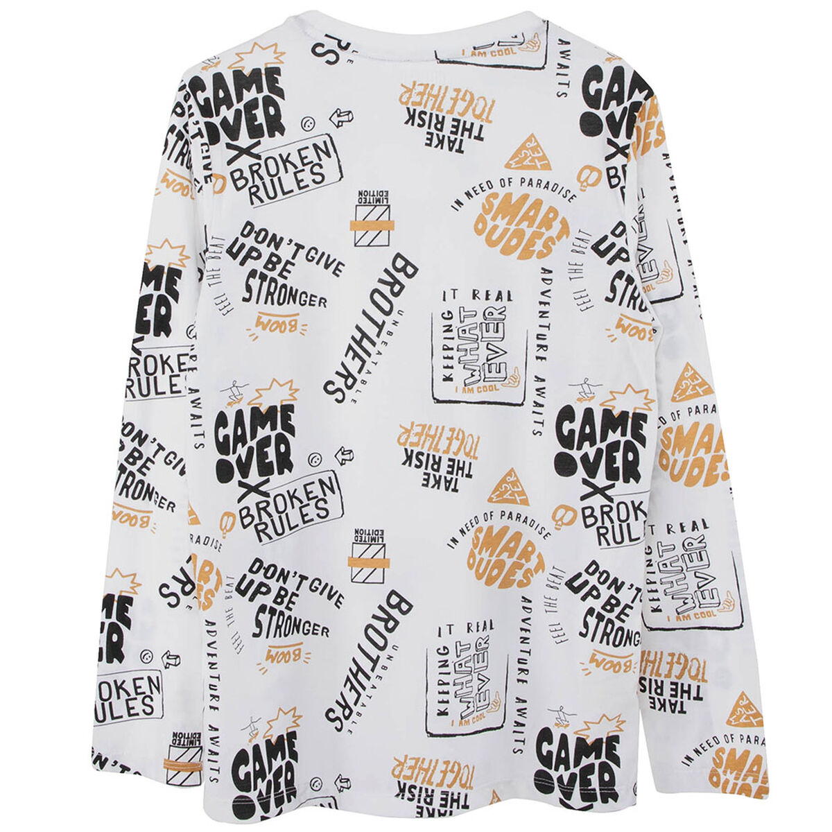 Pack 2 Polera Estampada Manga Larga de Algodón Niño Cutback