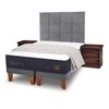 Cama Europea CIC Base Dividida S&uacute;per King S&uacute;per Premium + Respaldo + Veladores + Plum&oacute;n Ganso
