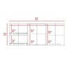 Mueble Superior de Cocina Tuhome 150 Vidrio 6 Puertas Blanco
