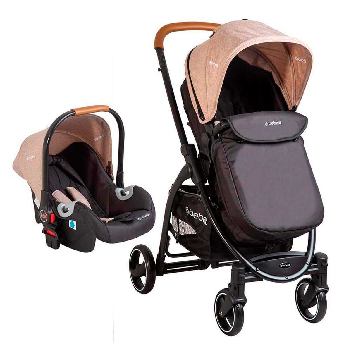 Coche Cuna Travel System Bebe F&eacute;nix Beige Bebesit