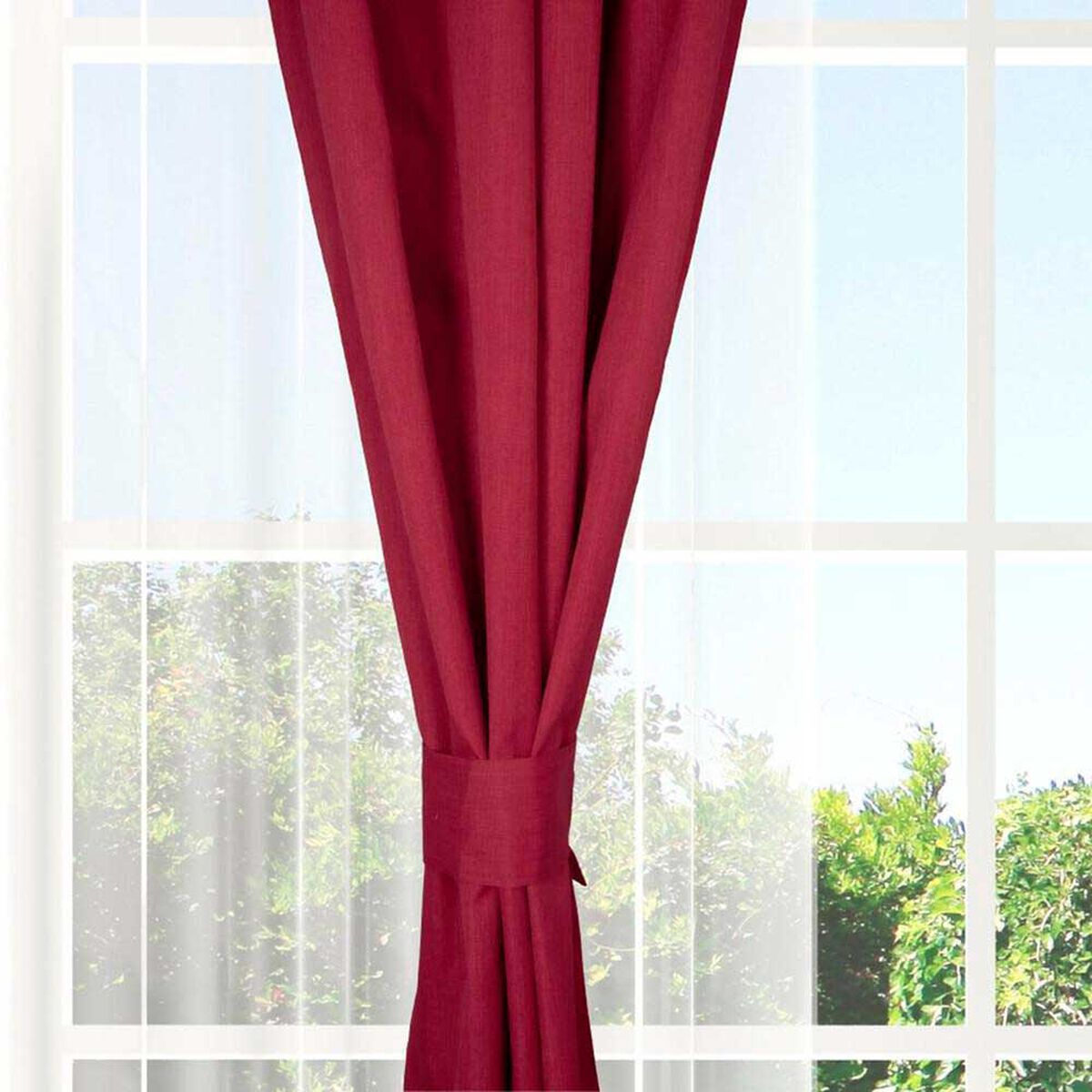 Set Cortinas Doral Amazon City  220 x 140 cm Rojo