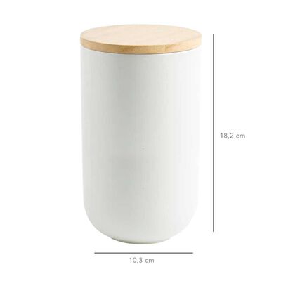Imagen 2 del producto Contenedor Cerámica Hermético Tapa Madera Simplit L Blanco
