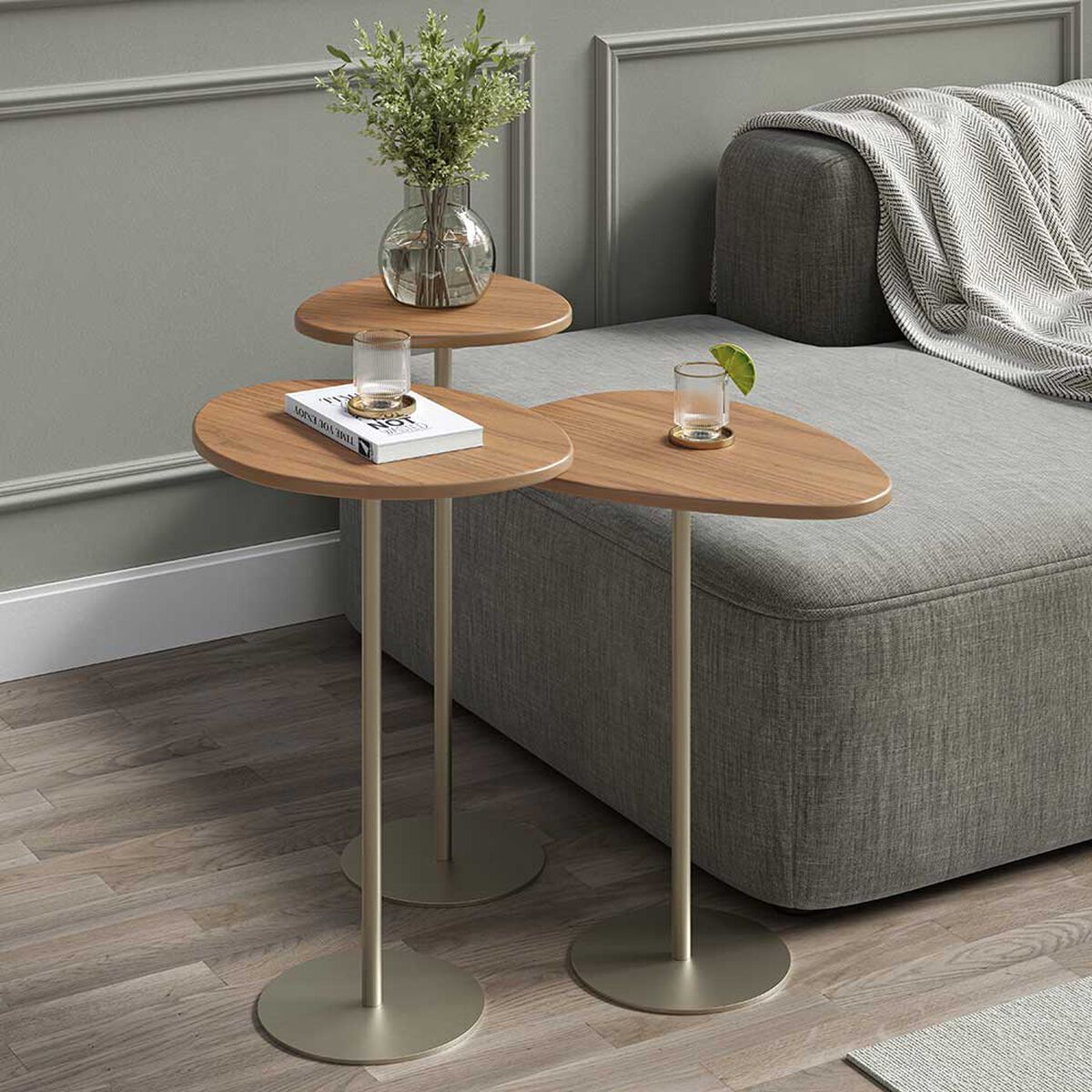 Set Mesas Decocasa Botanic Canela Champagne
