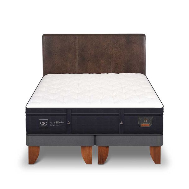 Cama Europea CIC Base Dividida 2 Plazas Súper Premium + Respaldo