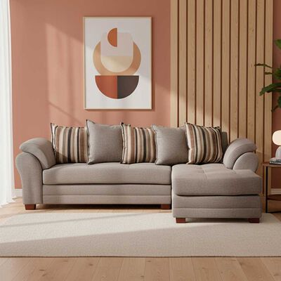 Sof&aacute; Seccional Derecho Living Factory Mustang 4 Cuerpos Caramelo