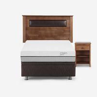 Boxet Rosen 1,5 Plazas Pratta + Respaldo + Velador Ferrara