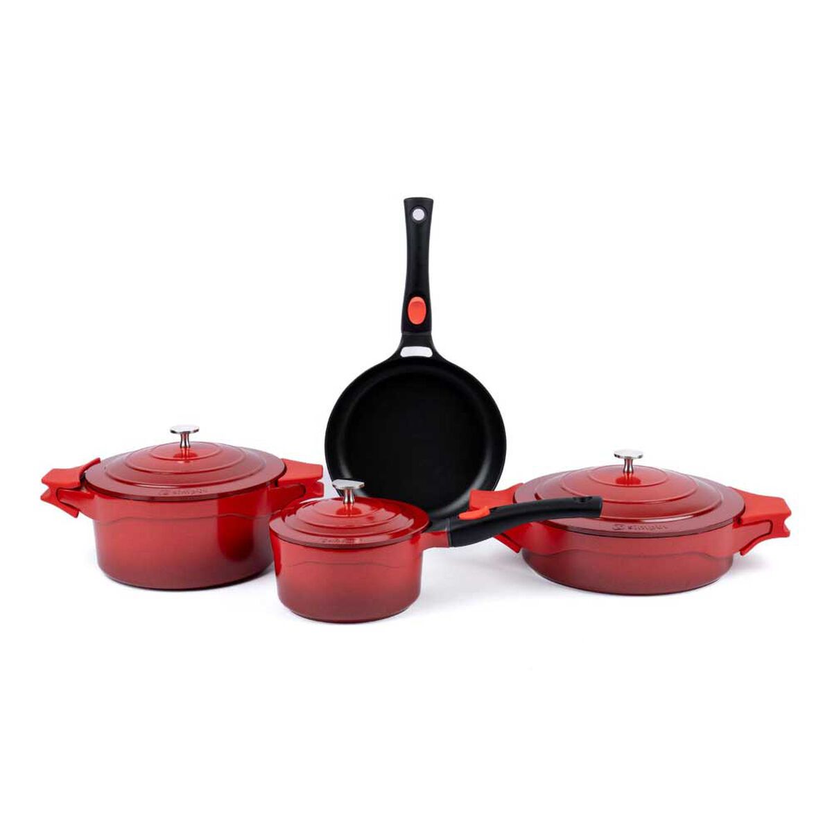 Bater&iacute;a de Cocina Aluminio Fundido Simplit Toulouse 7 Piezas Rojo