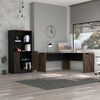 Combo Escritotio + Biblioteca 2 Puertas TuHome Home Office Negro Soft-Co&ntilde;ac