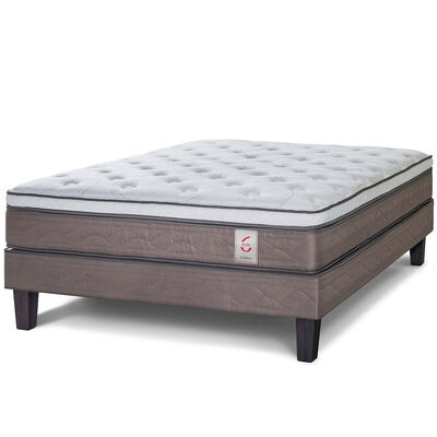 Imagen 2 del producto Combo Cama Europea Rosen 2 Plazas New Style 6 + Respaldo + 2 Veladores Dreams 2 Plazas Treliza Gris + Pack Almohadas Celta Imperial Soft Blanco 65 x 45 cm