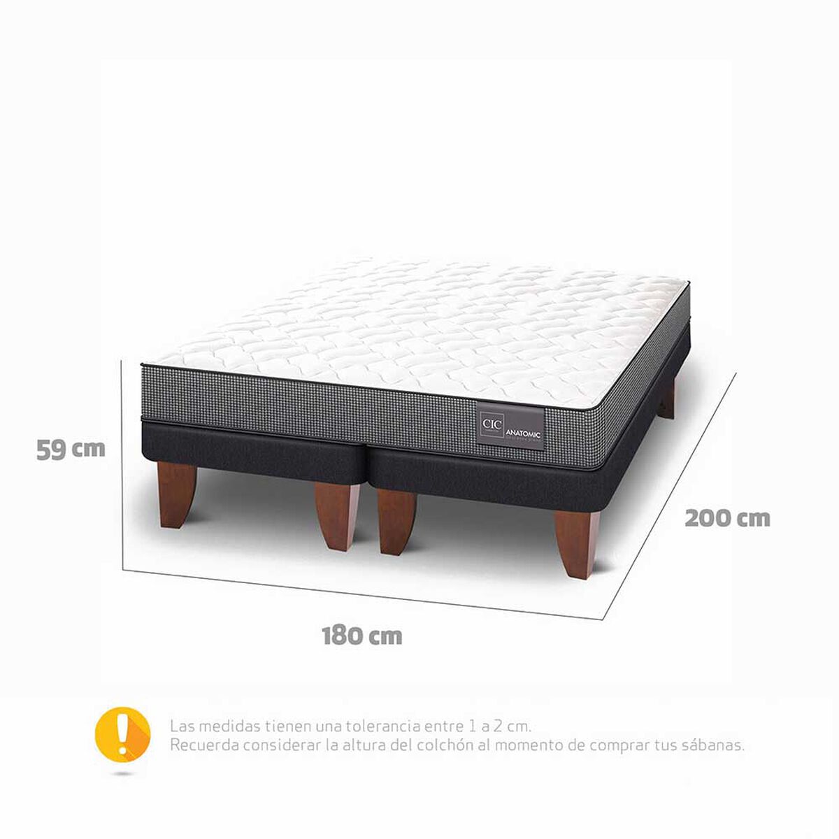 Cama Europea CIC Base Dividida King Anatomic