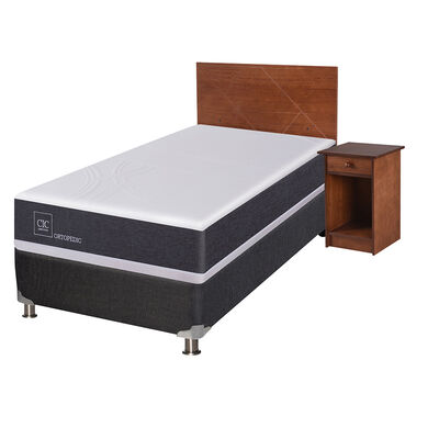 Imagen 2 del producto Box Spring CIC 1 Plaza New Ortopedic + Respaldo + Velador New Villarrica