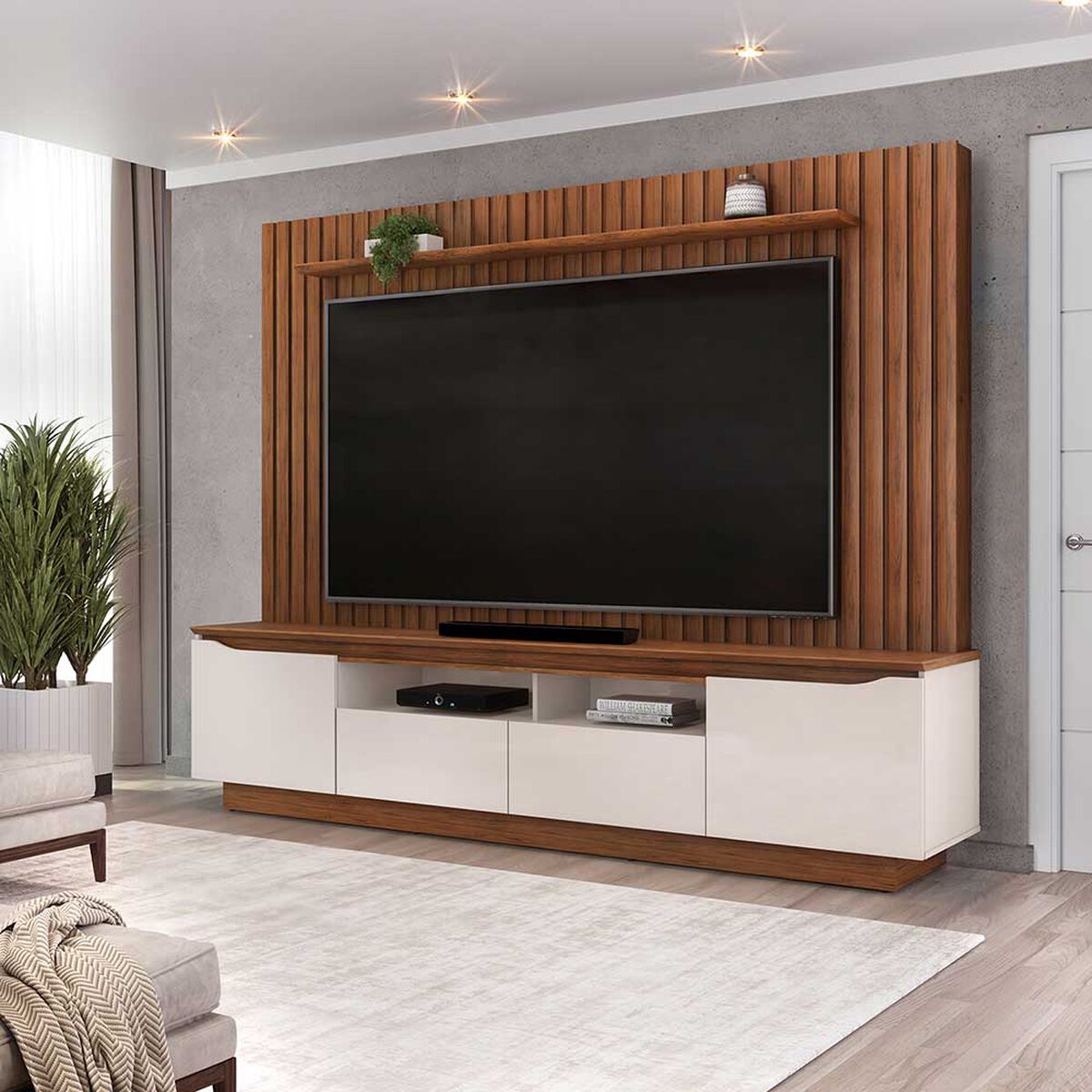 Panel TV Vekkahome Petrus Hasta 70" Caf&eacute;