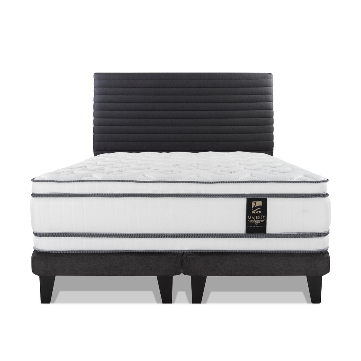 Cama Europea Flex 2 Plazas Majesty + 1 Respaldo