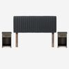 Cama Europea Rosen 2 Plazas New Style 6 + Respaldo + 2 Veladores Grafito